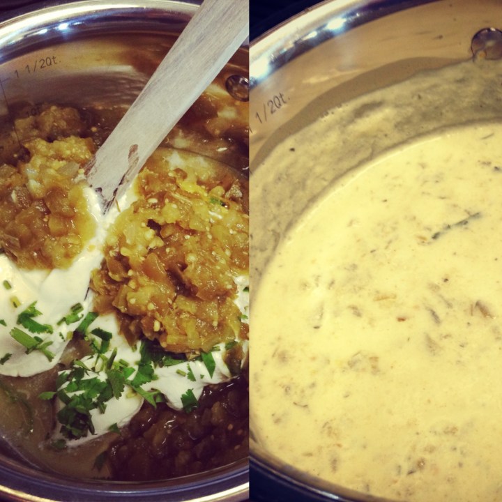 Sour Cream Salsa Verde Chicken Enchiladas