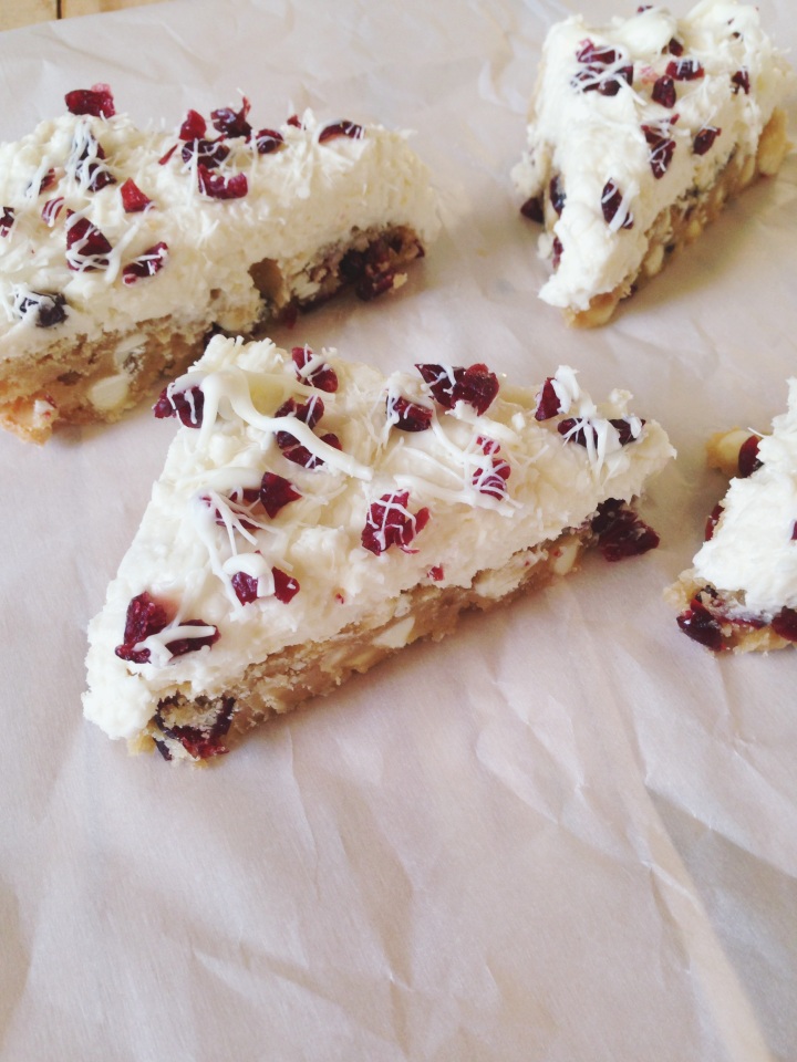 Cranberry Bliss Bars with Cream Cheese Frosting
