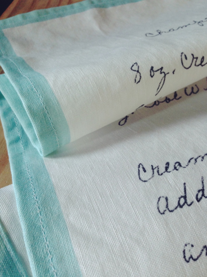DIY Vintage Recipe Tea Towels