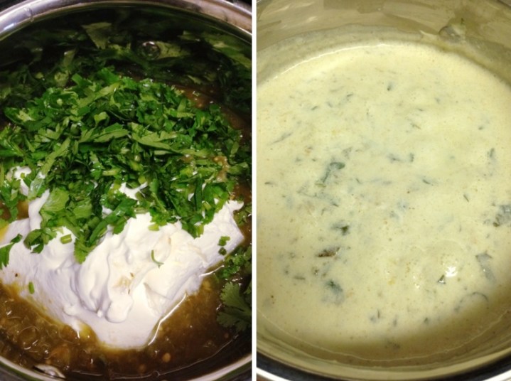 Sour Cream Salsa Verde Chicken Enchiladas