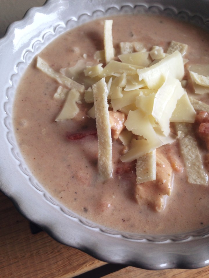 Slow Cooker Creamy Chicken Enchilada Soup