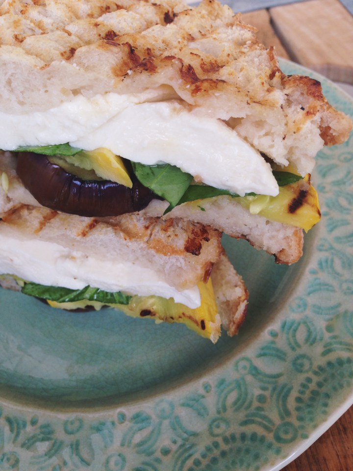 Grilled Eggplant and Squash Panini with Fresh Mozzarella