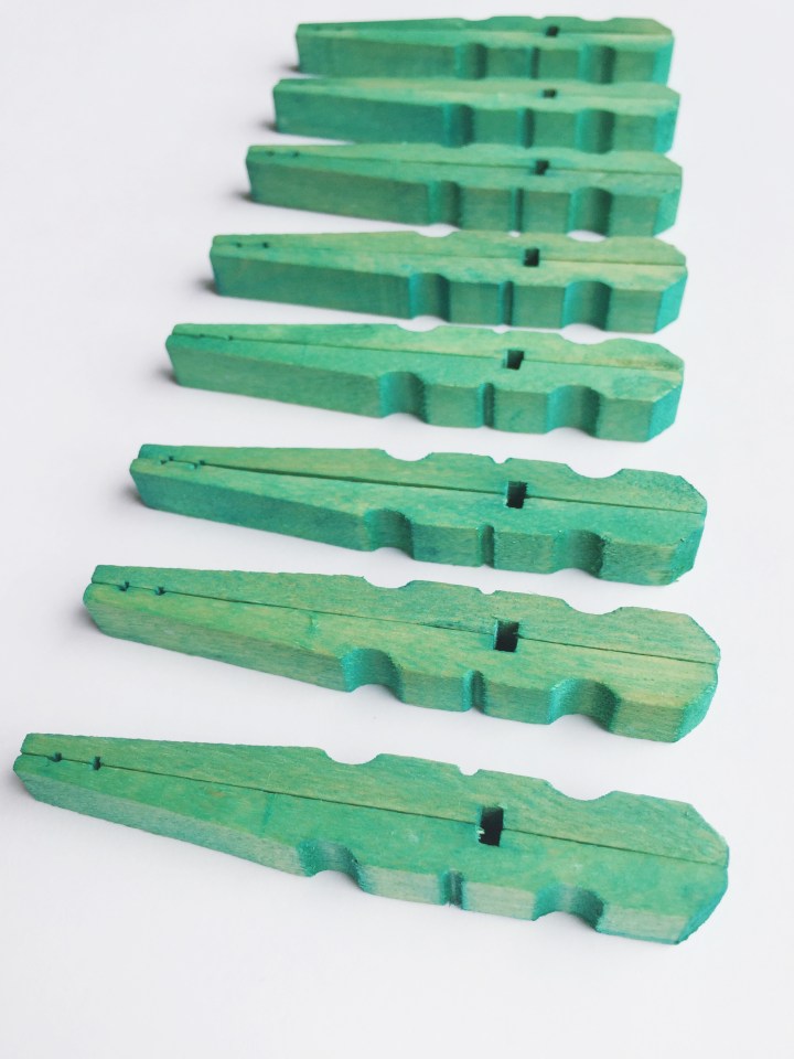 DIY Dyed Clothespin Snowflake Christmas Ornaments