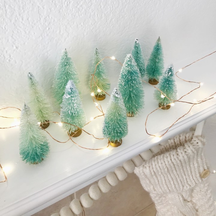 Aqua & Mint Bottle Brush Trees Tutorial
